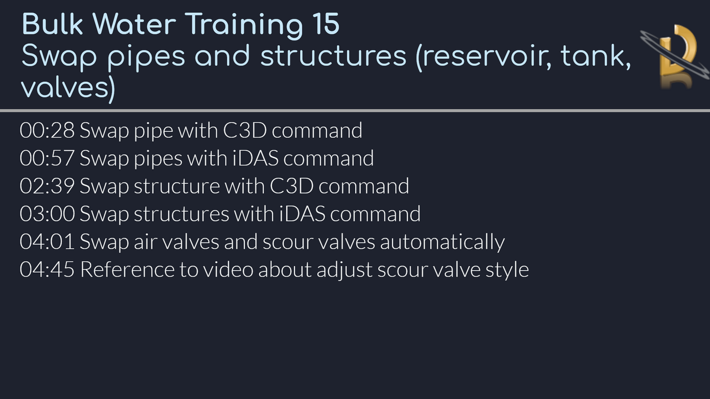 Bulk Water Training 15: Swap pipes and structures (reservoir, tank, valves)